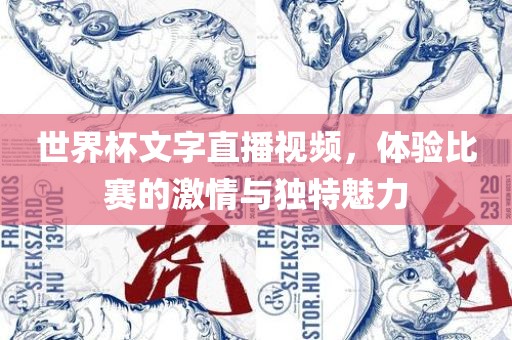 世界杯文字直播视频，体验比赛的激情与独特魅力