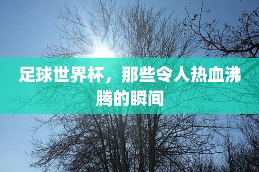 足球世界杯，那些令人热血沸腾的瞬间