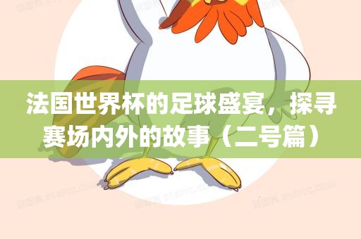 法国世界杯的足球盛宴，探寻赛场内外的故事（二号篇）
