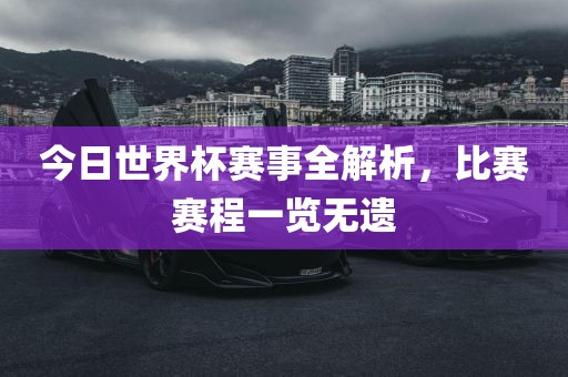 今日世界杯赛事全解析，比赛赛程一览无遗