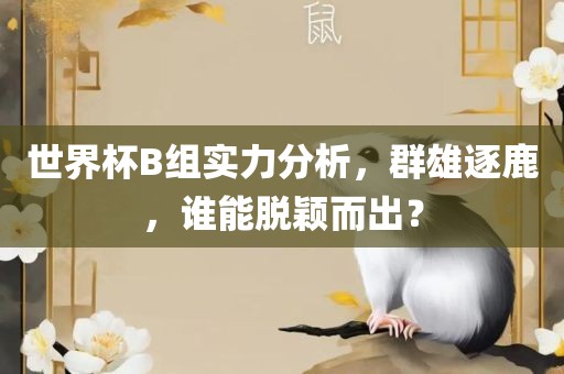 世界杯B组实力分析，群雄逐鹿，谁能脱颖而出？