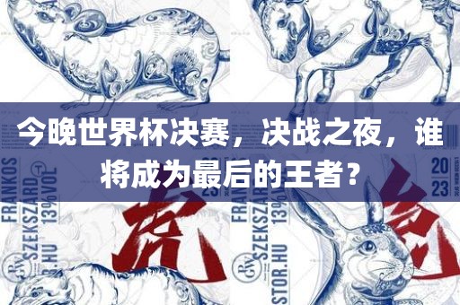 今晚世界杯决赛，决战之夜，谁将成为最后的王者？