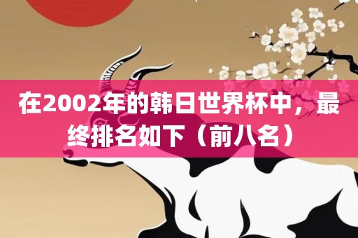 在2002年的韩日世界杯中，最终排名如下（前八名）