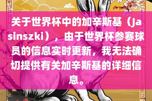 关于世界杯中的加辛斯基（Jasinszki），由于世界杯参赛球员的信息实时更新，我无法确切提供有关加辛斯基的详细信息。