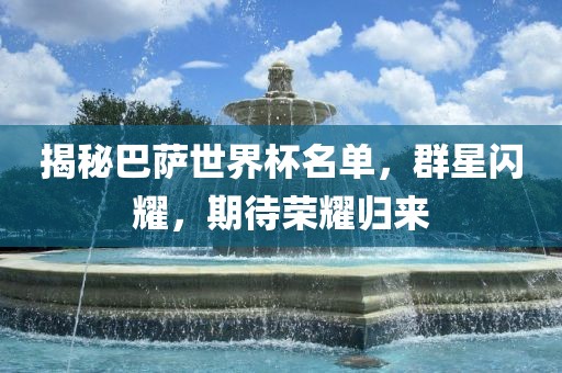揭秘巴萨世界杯名单，群星闪耀，期待荣耀归来