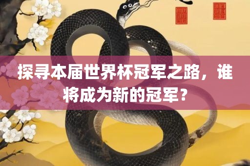 探寻本届世界杯冠军之路，谁将成为新的冠军？