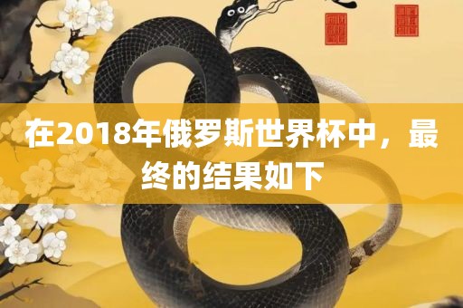 在2018年俄罗斯世界杯中，最终的结果如下