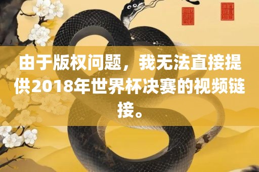 由于版权问题，我无法直接提供2018年世界杯决赛的视频链接。