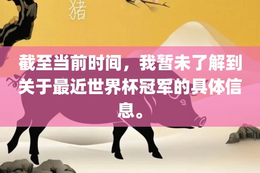 截至当前时间，我暂未了解到关于最近世界杯冠军的具体信息。