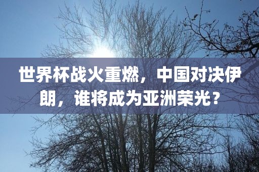 世界杯战火重燃，中国对决伊朗，谁将成为亚洲荣光？