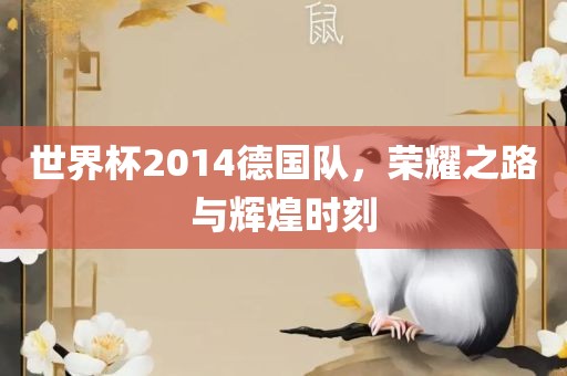 世界杯2014德国队，荣耀之路与辉煌时刻