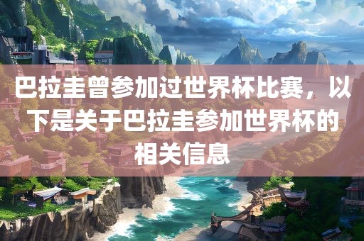 巴拉圭曾参加过世界杯比赛，以下是关于巴拉圭参加世界杯的相关信息