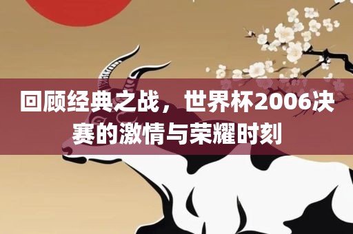 回顾经典之战，世界杯2006决赛的激情与荣耀时刻