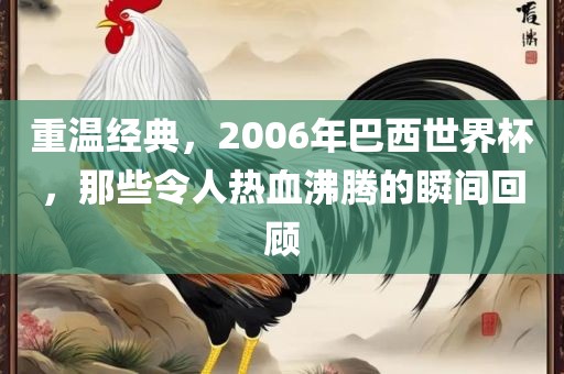 重温经典，2006年巴西世界杯，那些令人热血沸腾的瞬间回顾