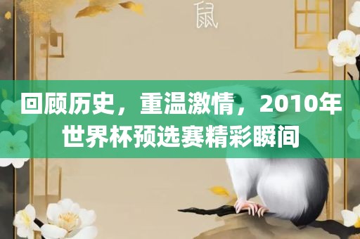 回顾历史，重温激情，2010年世界杯预选赛精彩瞬间