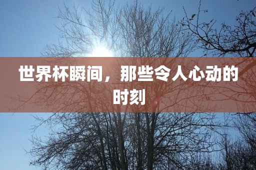 世界杯瞬间，那些令人心动的时刻