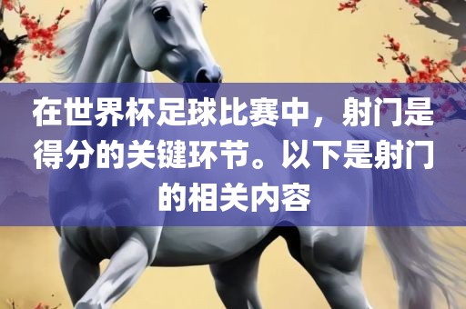 在世界杯足球比赛中，射门是得分的关键环节。以下是射门的相关内容