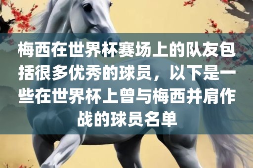 梅西在世界杯赛场上的队友包括很多优秀的球员，以下是一些在世界杯上曾与梅西并肩作战的球员名单