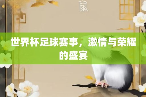 世界杯足球赛事，激情与荣耀的盛宴