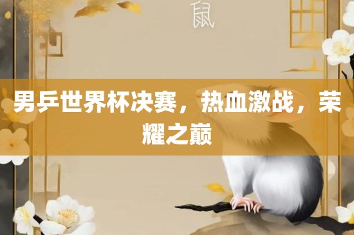 男乒世界杯决赛，热血激战，荣耀之巅