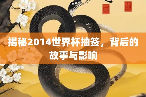 揭秘2014世界杯抽签，背后的故事与影响