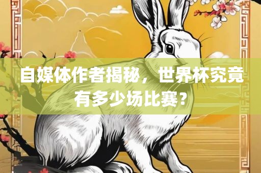 自媒体作者揭秘，世界杯究竟有多少场比赛？