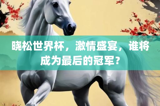 晓松世界杯，激情盛宴，谁将成为最后的冠军？