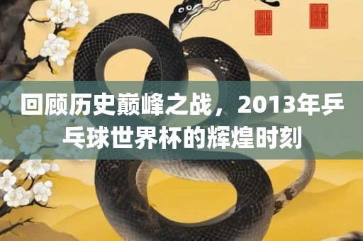 回顾历史巅峰之战，2013年乒乓球世界杯的辉煌时刻