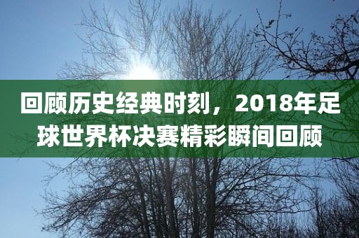 回顾历史经典时刻，2018年足球世界杯决赛精彩瞬间回顾