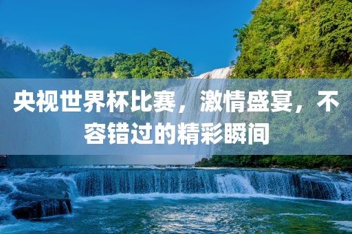央视世界杯比赛，激情盛宴，不容错过的精彩瞬间
