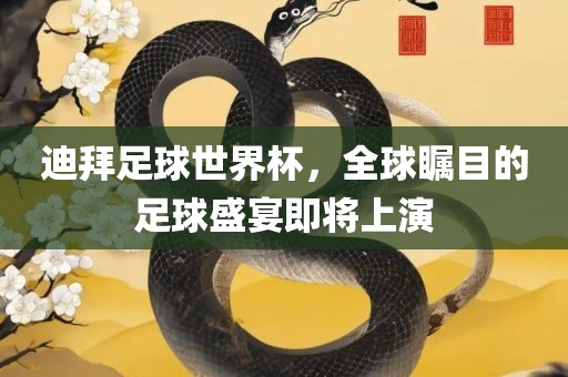 迪拜足球世界杯，全球瞩目的足球盛宴即将上演