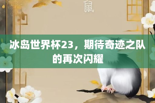 冰岛世界杯23，期待奇迹之队的再次闪耀