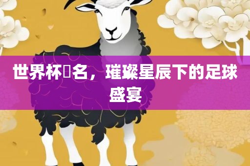 世界杯琲名，璀璨星辰下的足球盛宴